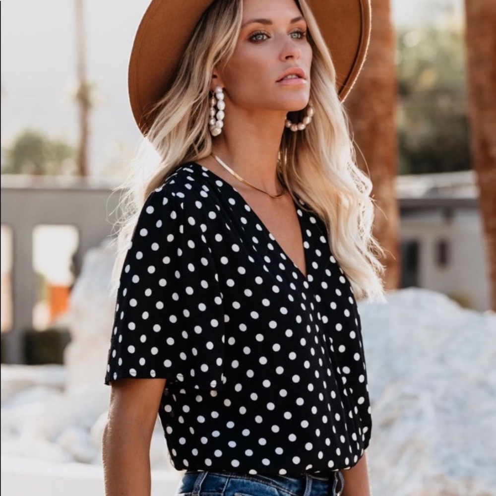 Vici polka dot bodysuit top